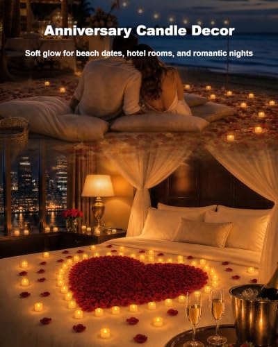 Homemory 100-Pack Flameless Tea Lights Candles Battery Operated, 200+ Hours - color: Bright Amber Glow – White Body, size: Pack of 100