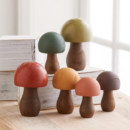 Your Heart's Content Wood Mushrooms, Set of 6 (Woodland Paint 6) - color: Woodland 6