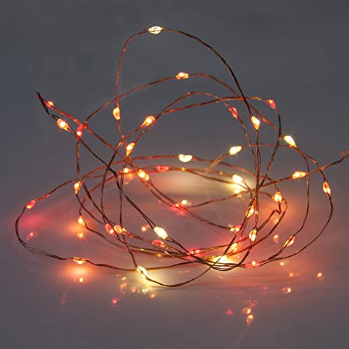 QBIS Battery Operated Halloween Lights, 40 LEDs, Red Orange Yellow, 6.5ft - size: 1PK-40 Red,Orange,Yellow