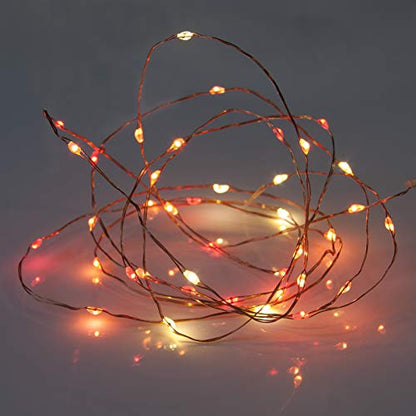 QBIS Battery Operated Halloween Lights, 40 LEDs, Red Orange Yellow, 6.5ft - size: 1PK-40 Red,Orange,Yellow