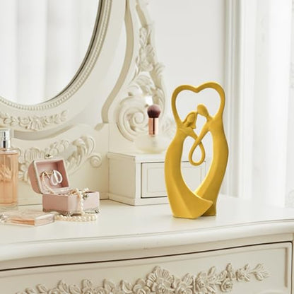 Couple Statue with Soft Flocked Finish, Yellow - color: Couple01-yellow