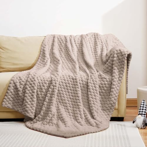 Excervent Hexagon Jacquard Throw Blanket for Bed, 60x80 Inches, Camel - color: Camel, size: 60"x80"