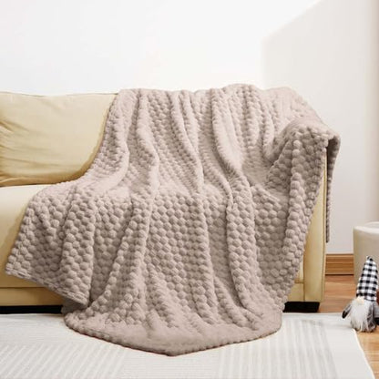 Excervent Hexagon Jacquard Throw Blanket for Bed, 60x80 Inches, Camel - color: Camel, size: 60"x80"
