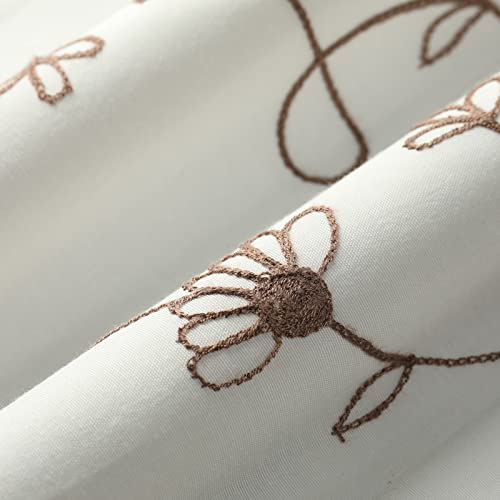 VOGOL Blue Blossom Embroidered Tier Curtains, 30 x 30 Inches, 2 Panels - color: Blue, size: 30"W x 30"L (Pack of 2)