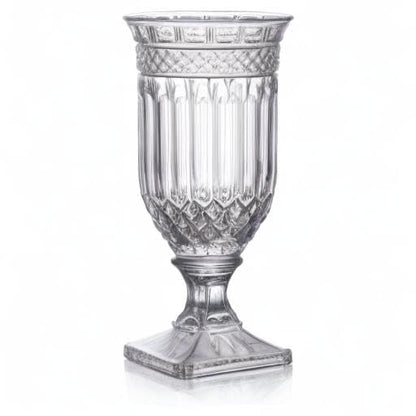 Joeyan 13" Glass Urn Vase,Tall Centerpiece with Ripple Diamond Pattern