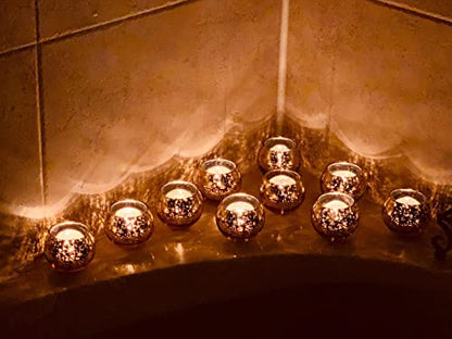 Volens Round Gold Votive Candle Holders, Mercury Glass Votives Set of 12 - color: Gold, size: 12 PACK