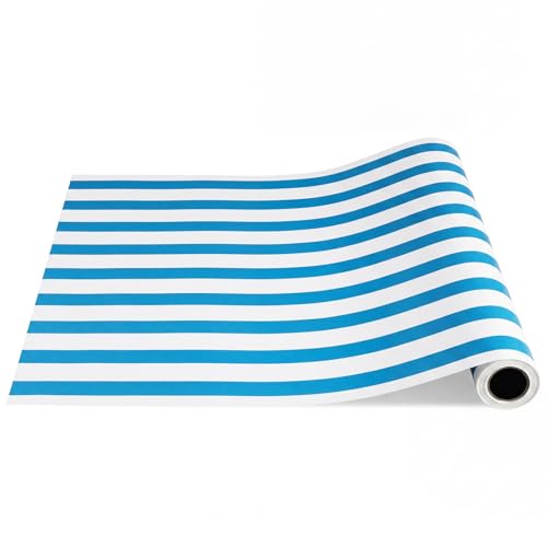 AmazingSpark Striped Table Runner Roll,Blue,25' Long X 16" Wide - color: Blue, size: 25' Long X 16" Wide