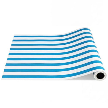 AmazingSpark Striped Table Runner Roll,Blue,25' Long X 16" Wide - color: Blue, size: 25' Long X 16" Wide