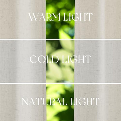 Jowels Natural Linen Curtains 78 Inch Long 2 Panels for Living Room - color: Natural, size: 40"W x 78"L (Pack of 2)