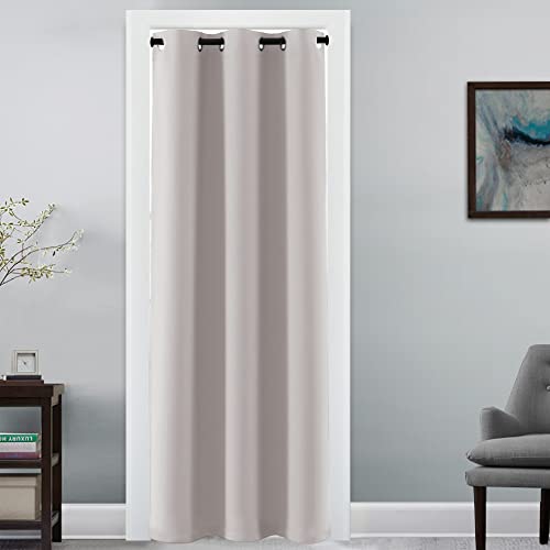 H.VERSAILTEX Doorway Curtain Blackout Closet Door Curtain Room Divider Window Treatment Curtain for Bedroom Thermal Insulated Privacy Drape Soundproof Grommet, 42 x 80 inches, 1 Panel, Stone - color: Stone, size: 42"W x 80"L (Pack of 1)