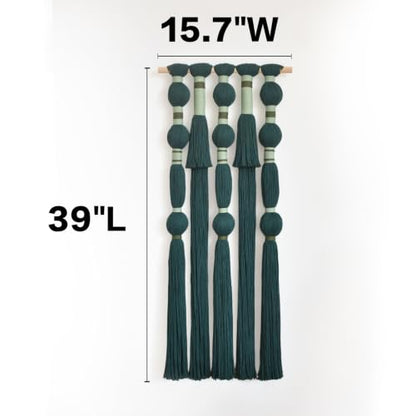Macrame Wall Hanging Green Boho Wall Decor Handmade Fiber Art 15.7"W*39"L - color: Green