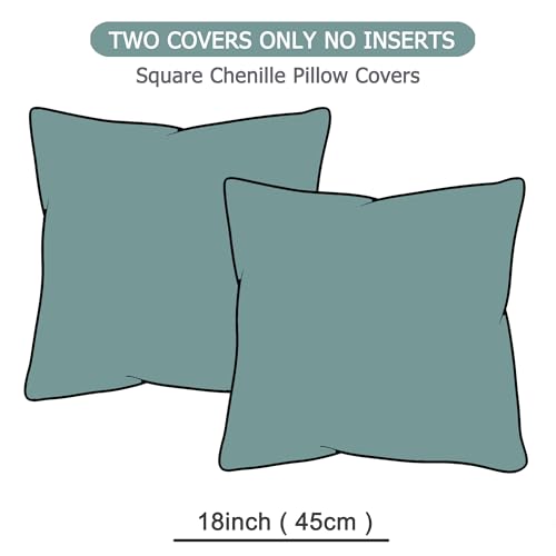 GAWAMAY Decorative Corduroy Throw Pillow Covers 18x18 Blue Green 2 Pack - color: Blue Green, size: 18" x 18" (Pack of 2)