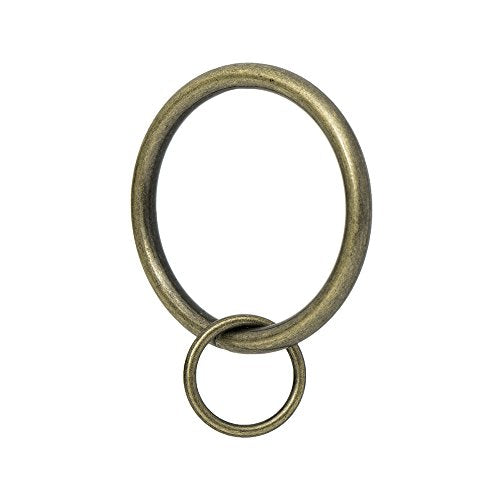Ivilon Drapery Eyelet Curtain Rings - 1.7" Ring Loop for Hook Pins, Set of 14 - Antique Brass - color: Ant Brass, size: Set of 14 (1.7")