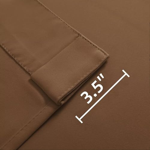 Joydeco Blackout Curtains 108 Inches Long, Thermal Insulated Black Out Curtains 2 Panels Set, Room Darkening Drapes for Living Room Window Rod Pocket Back Tab (W52 x L108 Inch, Brown) - color: Brown, size: 52"W x 108"L (Pack of 2)