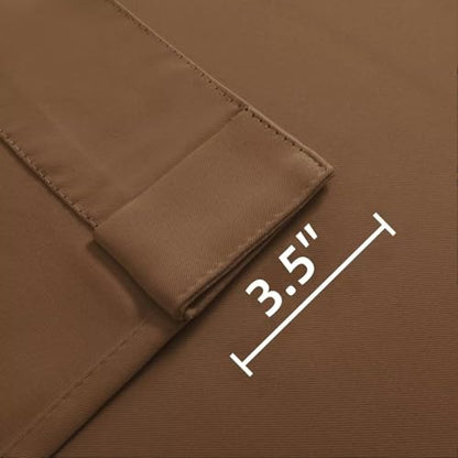 Joydeco Blackout Curtains 108 Inches Long, Thermal Insulated Black Out Curtains 2 Panels Set, Room Darkening Drapes for Living Room Window Rod Pocket Back Tab (W52 x L108 Inch, Brown) - color: Brown, size: 52"W x 108"L (Pack of 2)