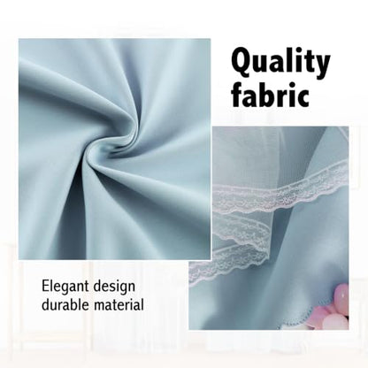 indistar Home Blackout Curtains Double Layer Solid Sheer Grommet Top Window Curtain Panel Pair, 35Wx80L,Sky Blue - color: Sky Blue, size: 35"W x 80"L (Pack of 2)