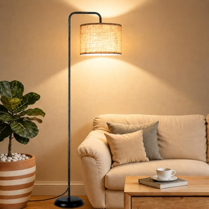 TJOY Floor Lamp, Black Standing Floor Lamp for Living Room with 3 CCT Bulb - color: Black