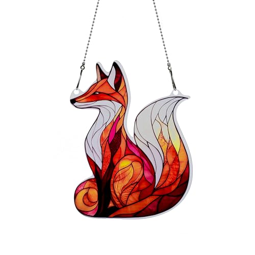 Fox Ornaments Colorful Window Hanging Decorations Home Wall Decor for Indoor Outdoor - color: Fox