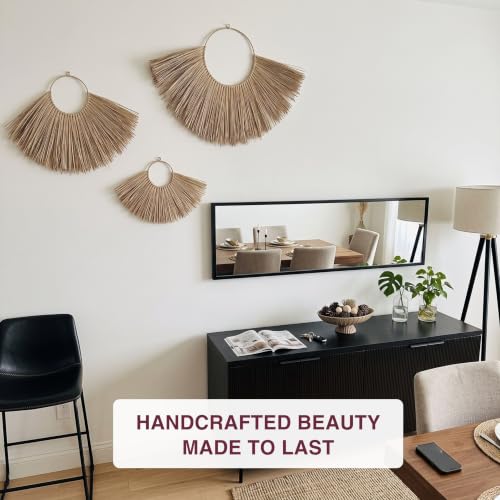 Chicvillage Handmade Wall Basket Set For Boho Decor (Set 3-Piece Sunshine)