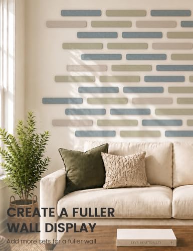 Fluxynara 13" x 2" Felt Wall Panels, Coastal Mist - color: Coastal Mist, size: 5-pack