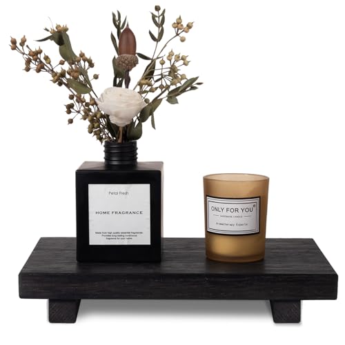 Wood Bathroom Tray Farmhouse Decor Kitchen Soap Holder, 9"x6" Black - color: Black, size: 9" x 5.9" x 1.6"