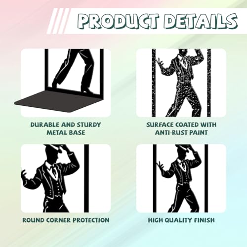Peacoblue 5.3"x4.3"x7.9" Metal Bookends, Heavy Duty Book Ends for Shelves - style: Spain Flamenco Dance