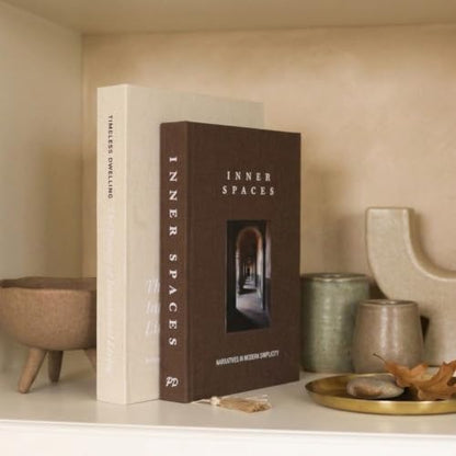 Linen Faux Decorative Books Hidden Storage Set of 2 for Coffee Table Shelf