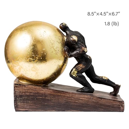 Lukitas Sisyphus Sculpture Statue Decor, Struggler Figurine, Resin L8.5'' - color: Push Ball