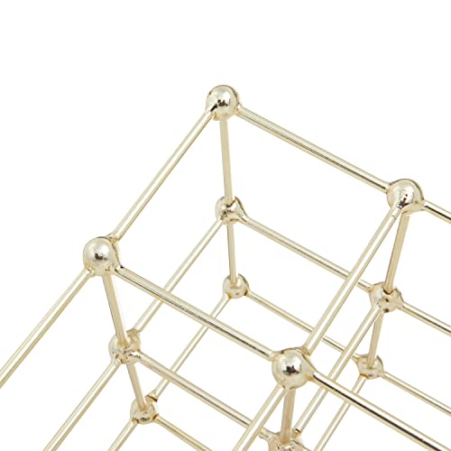 Deco 79 Marble Geometric Sculpture with Black Base, 9" x 9" x 12", Gold - color: Gold