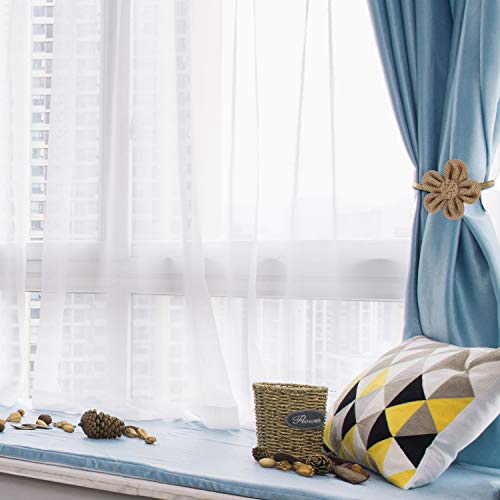 Lewondr Magnetic Window Curtain Rope Holdbacks, Large, Coffee - color: Coffee, size: Large