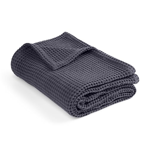 100% Cotton Waffle Weave Throw Blanket, Grey, 50"x60"inch - color: Grey, size: Throw (50" x 60")