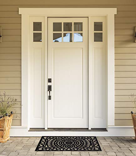 DII High Traffic All-Weather Rubber Doormat, 18x30, Sun Scroll - color: Sun Scroll, size: 1'6" x 2'6" (Rectangular)