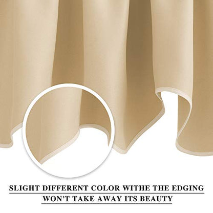 NICETOWN 2 Panels Biscotti Beige Kitchen Valances for Windows, 42W x 18L - color: Biscotti Beige, size: 42"W x 18"L (Pack of 2)