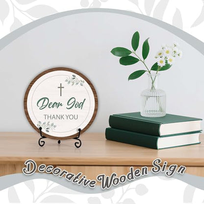 Christian Desk Decor, Dear God Thank You Wood Sign, Religious Gifts For Woman Man, Living Room Decor And Accessories, Bible Verse Home Office Decorations For Table Shelf -c10 - style: Dear God 5