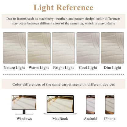 U'Artlines 3x8 Ft Hallway Runner Rug, Washable Neutral Beige Modern - size: 3' x 8' (Rectangular)