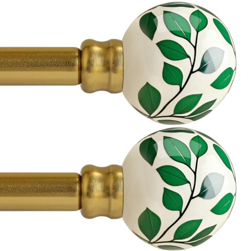 Ceramic Gold Curtain Rods 2 Pack for Windows 16 to 120 Inches - color: Ceramic Gold, size: 16"-120"|2 Pack