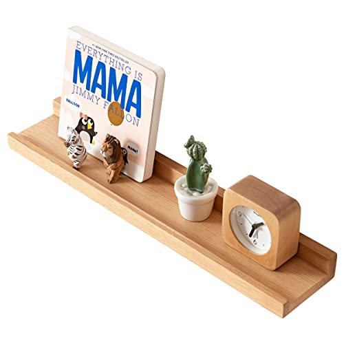 HOMWOO Floating Shelves Walnut Natural Wood Wall Shelves Picture Ledge for Home, Living Room, Bedroom, Bathroom, Office,20 Inches - size: 20 inches