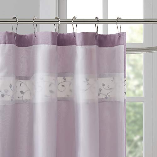 Madison Park Serene Shower Curtain for Bathroom, 72 x 72, Purple - color: Purple, size: 72"W x 72"L (Pack of 1)