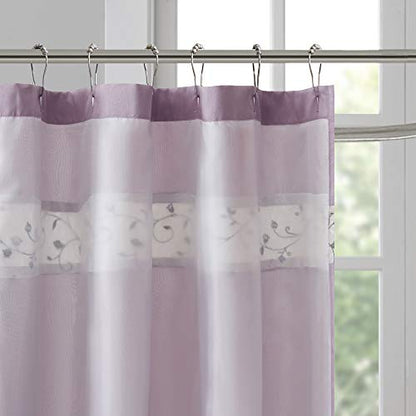 Madison Park Serene Shower Curtain for Bathroom, 72 x 72, Purple - color: Purple, size: 72"W x 72"L (Pack of 1)