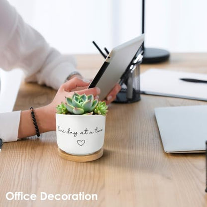 Inspirational Mental Health Gifts Plant Pots Planters - color: Style a -L
