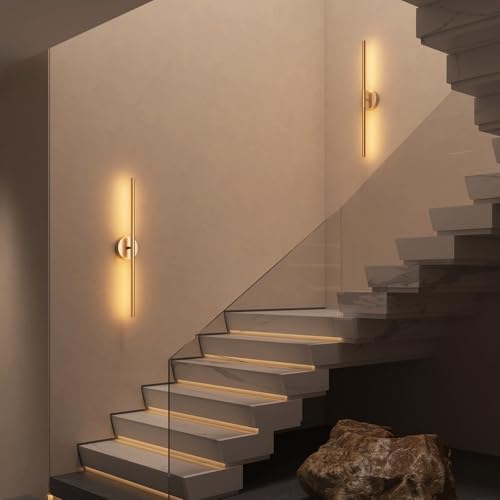 JOFIOS Battery Operated Wall Sconces Set of 2, 27.6In Gold Remote Control - color: Gold, size: 27.6 inch