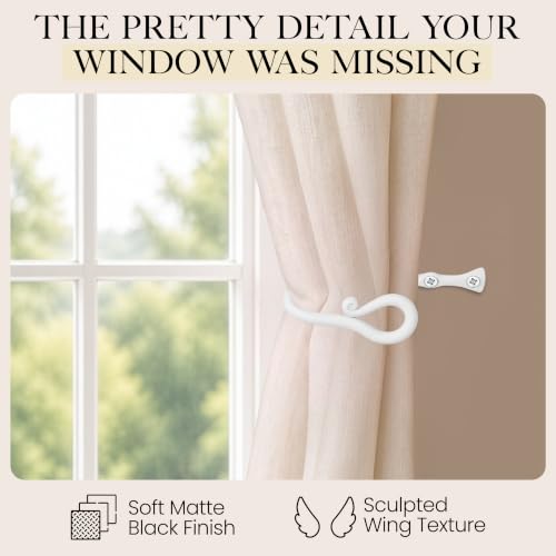 RTZEN Metal Curtain Tiebacks, Drapery Holders for Wall, 2 Pcs - size: Medium, style: Loophole - W