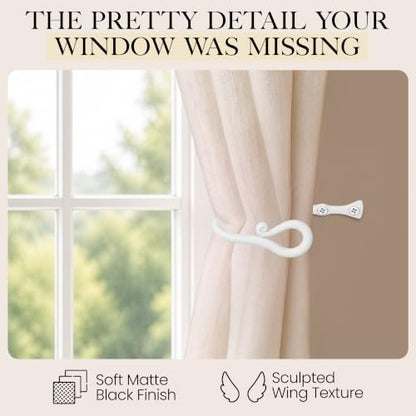 RTZEN Metal Curtain Tiebacks, Drapery Holders for Wall, 2 Pcs - size: Medium, style: Loophole - W