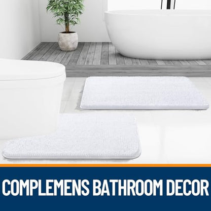 OLANLY Toilet Rugs U-Shaped 20x20, Soft Absorbent Chenille Contour Rugs - color: White, size: 20" X 20" Contour Rug