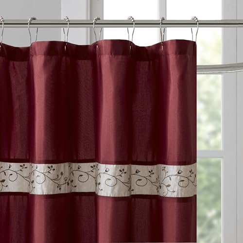 Madison Park Serene Shower Curtain for Bathroom, 72 x 72, Red - color: Red, size: 72"W x 72"L (Pack of 1)