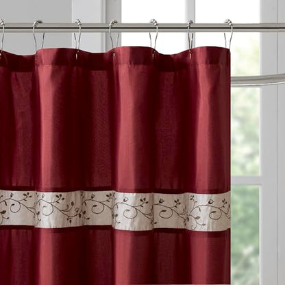 Madison Park Serene Shower Curtain for Bathroom, 72 x 72, Red - color: Red, size: 72"W x 72"L (Pack of 1)