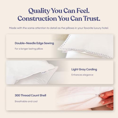 FluffCo Zen Fluff® Down Alternative Bed Pillows - Soft, Queen Size (1 Pack) - size: Queen (U.S. Standard)