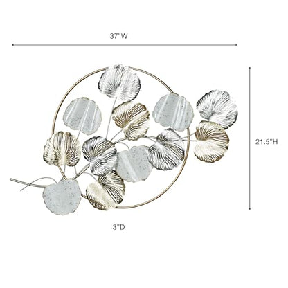 Touch of Class Metallic Splendor Metal Wall Art, Gold, Silver, White