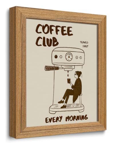 Funny Framed Coffee Wall Art Coffee Bar Decor Sign for Kitchen 8x10 inch - color: coffee, size: 10"L x 8"W
