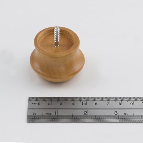 Antrader Finials for Curtain Rods,Wood Curtain Rod Finial,Wood Color,2Pcs - color: Wood color